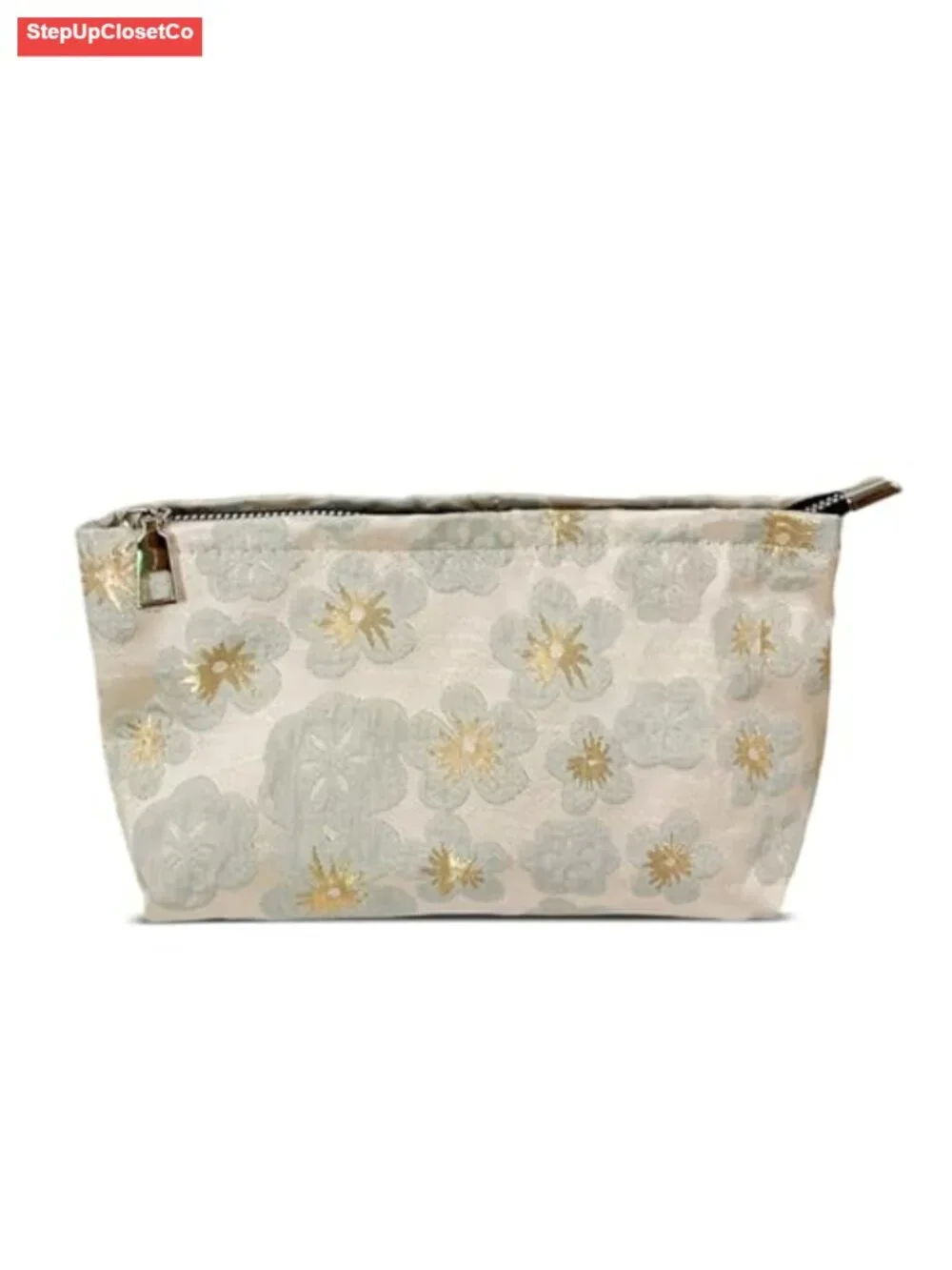 Canvas Cosmetic Bag Travel Makeup Pouch Wide Opening Gusseted Base Slim